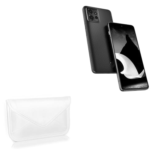 BoxWave Case Compatible with Motorola ThinkPhone - Elite Leather Messenger Pouch, Synthetic Leather Cover Case Envelope Design - Ivory White