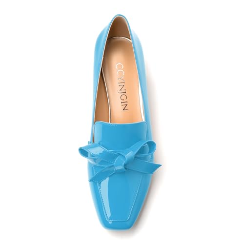 Image of Womens Loafer with Heel, Comfortable Chunky Heels for Women, Loafers Shoes with Bowknot Womens Bunion Dress Shoes