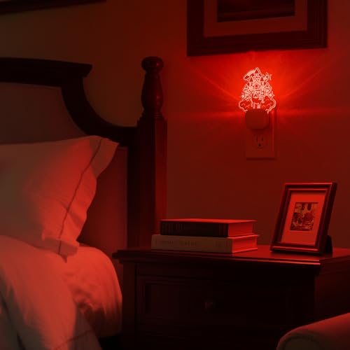 Image of DORESshop Cute Night Light for Kids [2 Pack], Night Lights Plug Into Wall, Acrylic Carved Castle 8 Color Changing Baby NightLight with Dusk to Dawn Sensor, LED Night Lights for Children Girls Bedroom