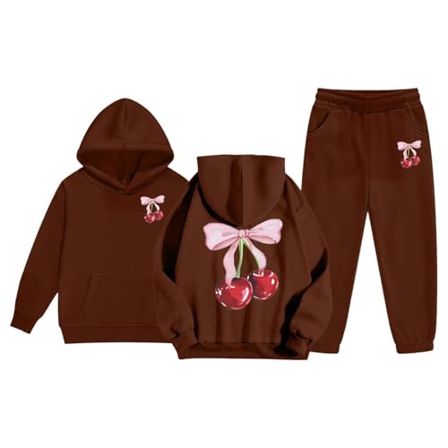 Pink Bow 2 Piece Sets Sweatsuit for Girl Cute Kids Fall Clothes Graphic Hoodies Pullover and Sweatpants Outfits2