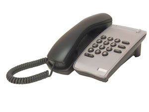 Teléfono con cable DTR-1-1 negro línea sencilla
