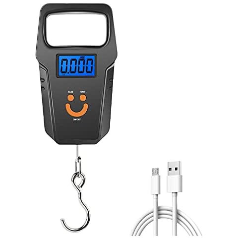 Luggage Scale,Fish Scale,USB Rechargeable Digital Electronics Hanging Luggage Weight Scales for Family Travel Shopping Fishing, (black) Cover