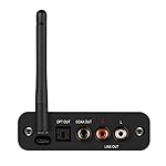 B2 aptX HD, LDAC Hi-Fi Bluetooth 5.1 Audio Receiver,Bluetooth Adapter with ESS DAC, Analog Stereo RCA Output, Enhanced Working Range,OLED Display, Digital Coaxial & Optical Outputs