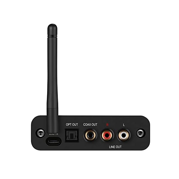B2 aptX HD LDAC True Hi-Fi Bluetooth v5.1 Audio Receiver, Built-in ESS DAC for Analog Stereo RCA Output, Enhanced Working Range, Digital Coaxial & Optical Outputs
