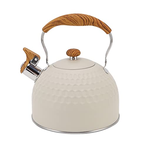 Stainless Steel Stove Top Kettle, Whistling Tea Pot, Crisp Whistle Boil Alert, Ergonomic Handle Stainless Steel, Upturned Spout Cover for Home Use