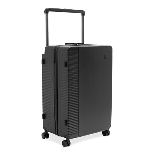 Image of ICON - Signature Polycarbonate (PC) Hard-Sided Cabin Suitcase | Ultra Lightweight & Durable | 8 Spinner Wheels | TSA Lock | Organized Interior | Multiple Colours (Check in - Large, Black)