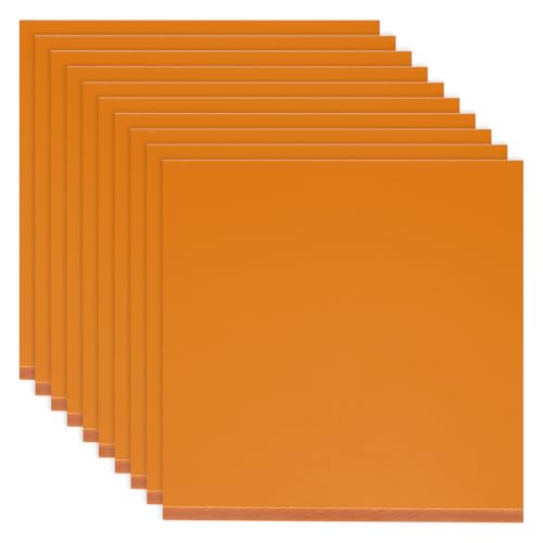 Image of PATIKIL Orange Phenolic Sheet, 10pcs 100x100x8mm Laminated Resin Plate Board PCB Sheet for Electrical Electronic Fixtures DIY and Crafts