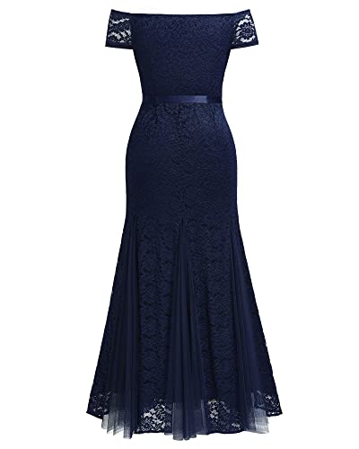 Image of Miusol Women's Plus Size Formal Off Shoulder Vintage Floral Lace Mermaid Evening Party Maxi Dress