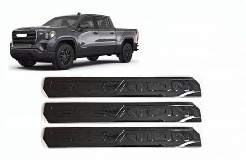 Image of Overlay Door Rear Emblem Badge Nameplate Replacement for 2019-2021+ Elevation 3PC (Gloss Black)