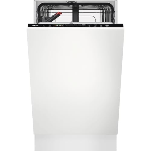 AEG 7000 Series Integrated Dishwasher FSB73427Z 9 settings 45cm Airdry and SatelliteClean Technology Delay Start Built-In Dishwasher Adjustable Upper Basket dB44 818x446x550mm White Class D