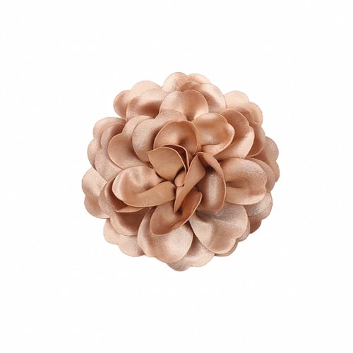Image of Dainty Fabric Rose & Camellia Flower Oversized Brooch Pins & Hair Clip - Large Lapel Pin, 4.3in /7.5in
