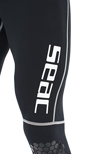 SEAC Carezza Man, Muta Lunga Monopezzo in Neoprene bifoderato da 2 mm, con Cerniera Anteriore e Protezioni in PU sulle Ginocchia Uomo, Nero, XXL