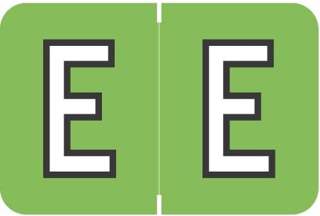 Doctor Stuff - Etiquetas para carpetas de archivos, letra del alfabeto E, BarkleySycom FABKM - Adhesivos Alpha compatibles serie BRAM, verdes, 1" x