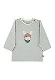 Sterntaler Baby Jungen Langarmshirt Baby GOTS Langarm-Shirt gestreift - Baby Shirt Langarm - mit Esel Stickerei und Knopf - grün, 50