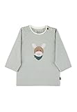 Sterntaler Baby Jungen Langarmshirt Baby GOTS Langarm-Shirt gestreift - Baby Shirt Langarm - mit Esel Stickerei und Knopf - grün, 68