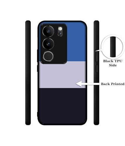 Image of Three Color Stripes Design Premium 2D Printed Metal Back Case Cover for Vivo V29 5G / V29 Pro 5G
