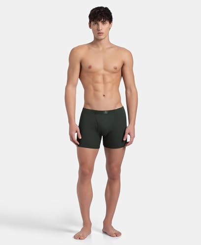 Image of Jockey 8008 Men Super Combed Cotton Rib Solid Boxer Brief with Ultrasoft and Durable Waistband (Pack of 2)