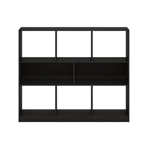Image of Furinno DALY Book Shelf, 8-Cube Bookshelf, Horizontal Cube Storage Organizer Bookcase, 10.9 x 47.2 x 39.4, for Living Room, Bedroom, Home Office, Dark Espresso