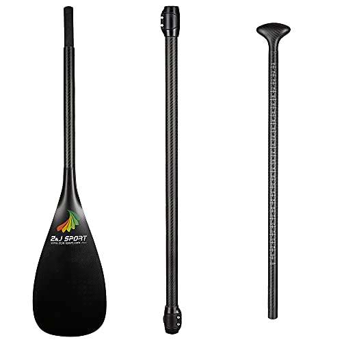 Z&J SPORT Carbon SUP Paddle Adjustable, 3-Piece Stand Up Paddle for All Water, All-Around Stand-Up Paddle, 12Â°Paddle Blade (GUI(7.5x15.7))