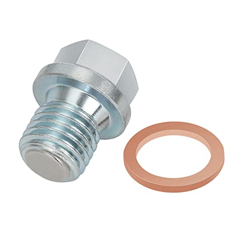 motoparty バイク用ドレンボルト M12 x 1.5mm マグネット付き ホンダ/ヤマハ/カワサキ系 YFM 50 レブル250(17-20) PCX125(10-18)に適用 ドレンワッシャー付き スチール製 ボルト