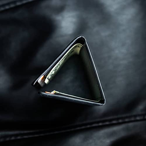 DUN Slim Minimalist Trifold Wallet, RFID Blocking, Luxury Genuine Leather, Contactless, Cash Strap, Handmade in Europe - Black4