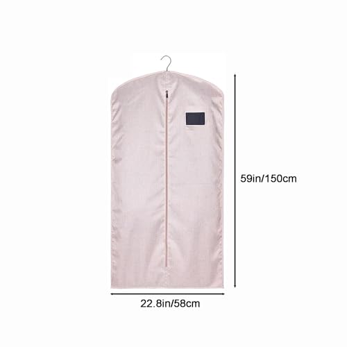 Hanging Garment Bag，Garment Bags for Storage，Dustproof Clothes Storage Bag with Zipper, for Wedding Dresses, Coats, Suits, Clothes(Pink,59in/150cm)2