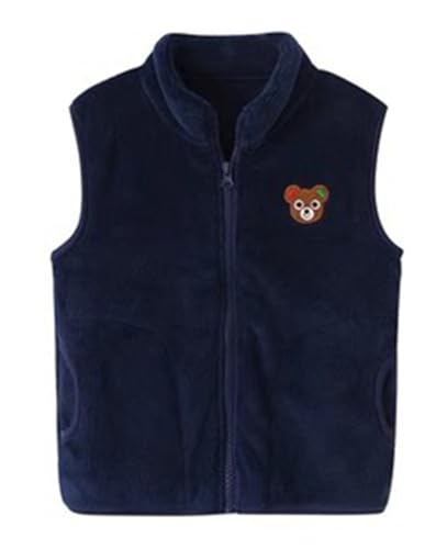 Baby Boys Girls Winter Thick Vest Soft Sleeveless Waistcoat Cartoon Zipper Jacket