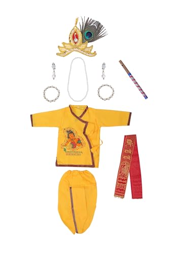 Image of Raj Fancy Dresses Radha and Krishna Brocade Fabric Janmashtami Mythological Character Costume