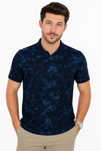 Image of TECHNOSPORT Men's Slim Fit Half Sleeve Polo T-Shirt with Collar, MATPIQ Quick Dry Moisture Wicking Polo Tee for Gym Sports Golf and Casual Wear