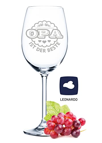 Leonardo - Copa de vino con grabado - Opa ist der Beste - Regalo para abuelo/cumpleaños Cover