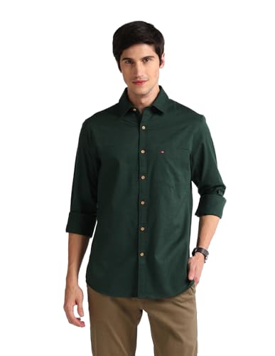 Image of Arvind Geometric Patterned Slim Fit Shirt