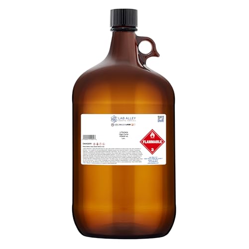 Lab Alley n-Pentane ≥99% High-Purity Grade Solvent – Ideal for Laboratory Use, Lighter Fluids, and Gasoline Additives - 4 Liters