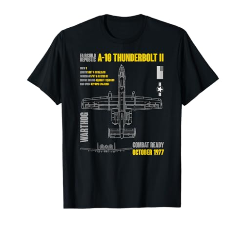 Military Aircraft A-10 Thunderbolt II Warthog USAF T-Shirt