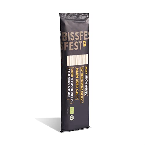 Bissfest BIO Udon Nudeln 750 g (3 x 250 g) - Extra teigige asiatische Nudeln für japanische Suppen oder Wok Gerichte - Vegan Cover