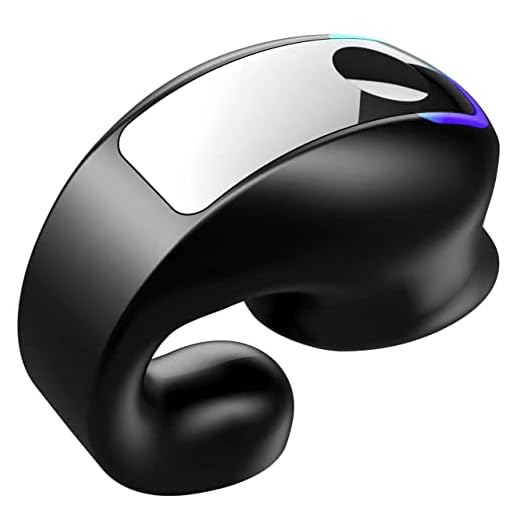Fone de ouvido com clipe para ouvido sem fio, fone de ouvido sem fio, com clipe para orelha aberta, treino, ciclismo, corrida, esportes, fones de ouvido, condução óssea, indução (Preto)