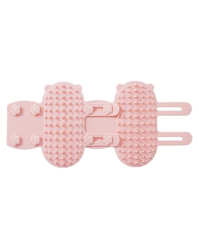 KGDUYC 2 pcs 2 en 1 Cepillo Autolimpiante para Gatos, Silicona Cepillo Masaje para Aseo de Gatos Ajustable Rascadores de Cara Gato para Patas de Mesa Marco Escalada Guante para Arrojar Mascotas, Rosa