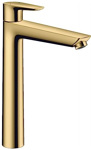 hansgrohe 71717990 Talis E Single-Lever Washbasin Mixer Tap 240 Without Drain Fitting Look, Polished Gold Optic, spout Height 240 mm