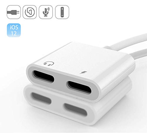 Headphones Adapter dongle for iPhone 11 Jack Splitter Adapter Compatible with iPhone 11