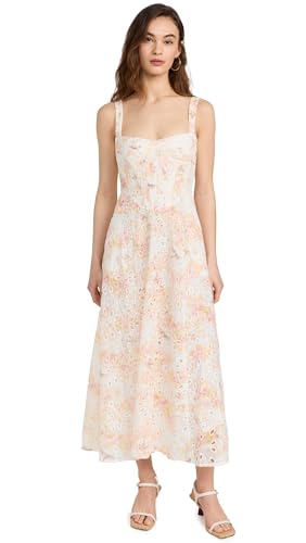 BARDOT Women's Lilah Corset Midi Dress, Sunny Floral, 6
