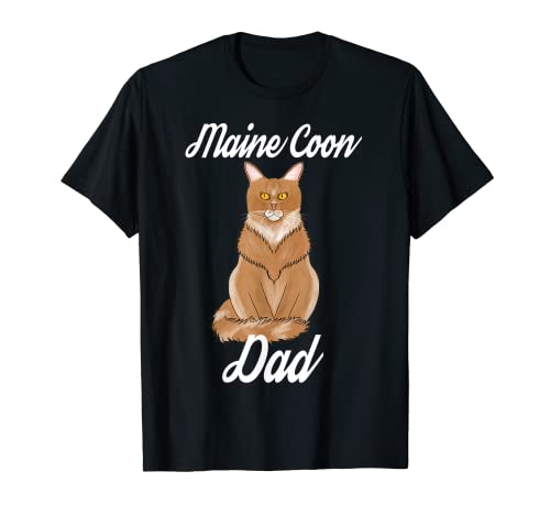 Hombre Maine Coon Dad Lindo Gato Gatito Maullón Amante Hombre Regalo Camiseta