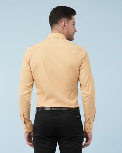 Image of SaintX Men's Formal Shirt with Pocket | Oxford Weave Cotton Rich Premium Fabric | Smart Fit | Full Sleeve | Everyday Summer Essential | Available in Plus Sizes