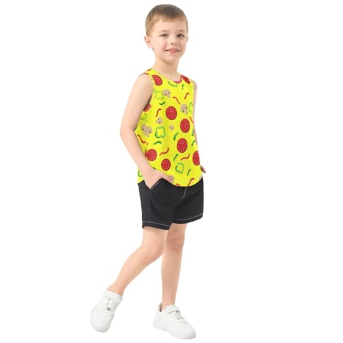J JOYSAY Mushroom Pepper Slice Yellow Boys Tank Top Sleeveless Muscle Shirts Quick Dry Kids T-Shirts 3-15T4