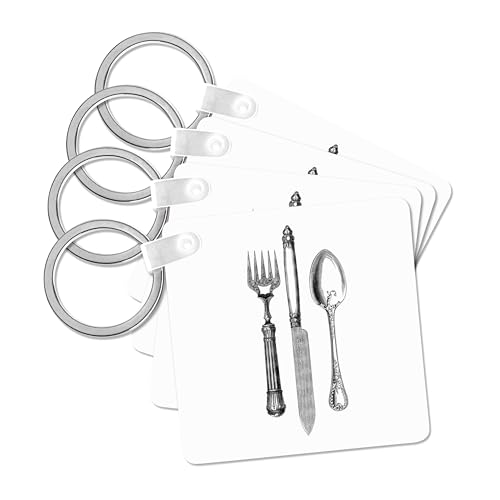 Set de 4 Llavero Vintage Plástico Durable
