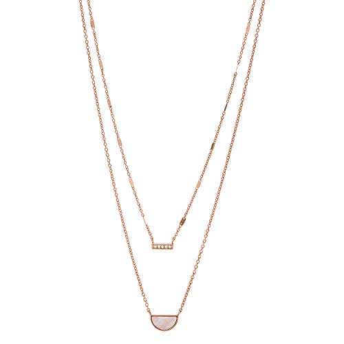 Preisvergleich Produktbild Fossil Damen-Strang-Halskette Edelstahl Glas JF03135791