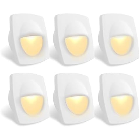 Dream lighting 12volt IP65 LED Stair Step Light Low Voltage Fixtures for Marine Ship Boat Courtesy Lights-Warm White, White Shell, Pack of 6 Cover