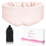 Fullcover Sleep Eye Mask for Men Women, Upgraded Face Hugging Padded Silk Sleeping Mask, Travel Blackout Night Blindfold Eye Shade Cover with Adjustable Strap (Pink-Fullcover)