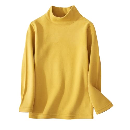Toddlers Baby Boys Girls Basic Fashion Solid Color Turtleneck T-Shirt Cotton Mock Neck Long Sleeve Tops Clothes