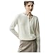 Autunno Inverno Donna Asimmetria Cross-Neck Pullover 100% Cashmere Maglione Perline Abbigliamento Top, bianco, XXL immagine