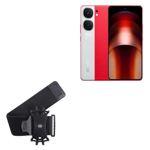 BoxWave Holster Compatible with vivo iQOO Neo9 Pro - ActiveStretch Sport Armband, Adjustable Armband for Workout and Running - Jet Black