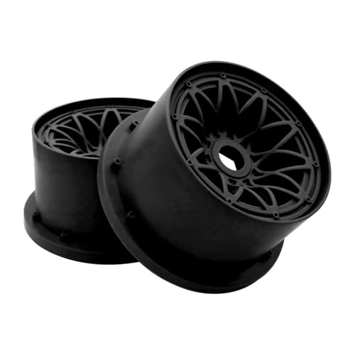 FLMLF Nylon Rear Wheel Hub Rim Set Black for 1/5 Hpi Rovan Km Baja 5B 4WD Rc Car Parts